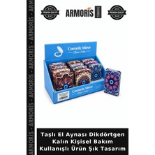 Armoris Taşlı El Aynası Dikdörtgen Kalın Kişisel Bakım Kullanışlı Ürün Şık Tasarım