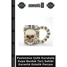 Armoris Paslanmaz Çelik Kurukafa Kupa Bardak Tarz Sahibi Karanlık Estetik Parçası