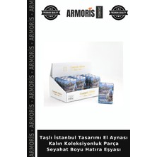 Armoris Taşlı Istanbul Tasarımı El Aynası Kalın Koleksiyonluk Parça Seyahat Boyu Hatıra Eşyası