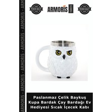 Armoris Paslanmaz Çelik Baykuş Kupa Bardak Çay Bardağı Ev Hediyesi Sıcak Içecek Kabı