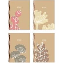 TeknoKapsül Keskin Color 418311 20X28 100 Yaprak Çizgili Spiralli Sert Kapak Defter La Plume Flora