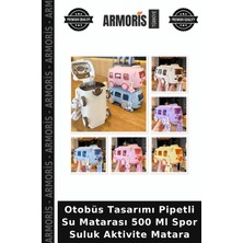 Armoris Otobüs Tasarımı Pipetli Su Matarası 500 ml Spor Suluk Aktivite Matara