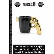 Armoris Porselen Silahlı Kupa Bardak Sıcak Içecek Çay Keyfi Arkadaşa Hediye
