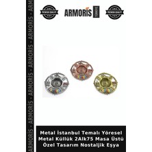 Armoris Metal Istanbul Temalı Yöresel Metal Küllük 2ALK75 Masa Üstü Özel Tasarım Nostaljik Eşya