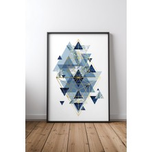 Keyf Home Geometric Symmetry Tasarım 2 Siyah Çerçeveli Mdf Tablo Poster Salon Duvar Dekoru Hediye