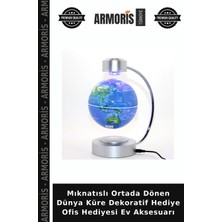 Armoris Mıknatıslı Ortada Dönen Dünya Küre Dekoratif Hediye Ofis Hediyesi Ev Aksesuarı