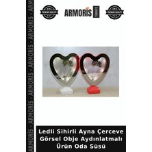 Armoris Ledli Sihirli Ayna Çerceve Görsel Obje Aydınlatmalı Ürün Oda Süsü