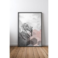 Keyf Home Grey Sky No 2 Siyah Çerçeveli Mdf Tablo Poster Salon Duvar Dekoru Hediye