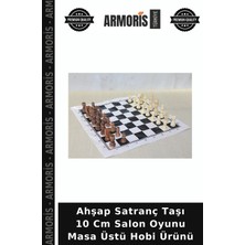 Armoris Ahşap Satranç Taşı 10 cm Salon Oyunu Masa Üstü Hobi Ürünü