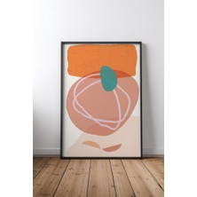 Keyf Home Modern Minimalist Abstract Tasarım 4 Siyah Çerçeveli Mdf Tablo Poster Salon Duvar Dekoru Hediye