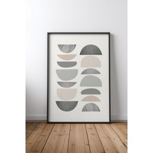 Keyf Home Mid Century Minimalist Tasarım 2 Siyah Çerçeveli Mdf Tablo Poster Salon Duvar Dekoru Hediye