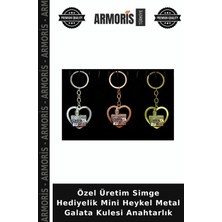 Armoris Özel Üretim Simge Hediyelik Mini Heykel Metal Galata Kulesi Anahtarlık