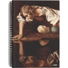 TeknoKapsül Michelangelo Merisi Da Caravaggio - Narcissus, 1597-99 - Spiralli Defter 16 - Çizgisiz - 100 Sayfa