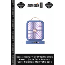Armoris Sessiz Kamp Tipi Uv Işıklı Sinek Kovucu Şarjlı Gece Lambası Çadır Ekipmanı Hediyelik Eşya