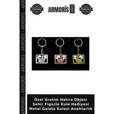 Armoris Özel Üretim Hatıra Objesi Şehir Figürlü Kule Hediyesi Metal Galata Kulesi Anahtarlık