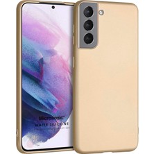 Universal Matte Silicone Samsung Galaxy S21 Için Kılıf Gold [galaxy S21 ile Uyumlu Kılıf - Gold]