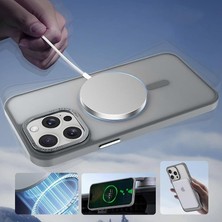 Universal Apple iPhone 16 ile Uyumlu Arkası Mat Transparan Buzlu Magsafe ile Uyumlu Kamera Çıkıntı 2mm Korumalı Impact Matte Protectıon Kılıf Mürdüm