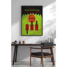 Keyf Home Young Frankenstein Film Afişi Siyah Çerçeveli Mdf Tablo Poster Salon Duvar Dekoru Hediye
