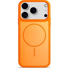 Universal iPhone 17 Pro Max / 18 Pro Max ile Uyumlu Magsafe Wireless Şarj Özellikli Kılıf, Kamera Korumalı, Yumuşak Dokulu Darbe Emici Premium Arka Kapak (Turuncu, iPhone 17 Pro Max / 18 Pro Max)