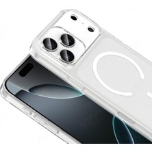 Universal Constraın Apple iPhone 18 Pro ve iPhone 17 Pro Için Kamera Korumalı Şeffaf Sert Pc Magsafe Ile Uyumlu Telefon Kılıfı Arka Kapak - Şeffaf
