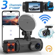 Royal Rain Store 3 Kameralı Araç Dvr 360° Video Kayıt Cihazı, Ön + Sol + Sağ Dikiz Kamera, Arka Kameralı, Wifi BB3DASHCAM
