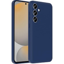 Universal Galaxy ile Uyumlu S24 Fe Kılıf Kamera Korumalı Kartlık Hazneli Vitra Kapak Lacivert
