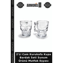 Armoris 2'li Cam Kurukafa Kupa Bardak Seti Sunum Ürünü Mutfak Eşyası