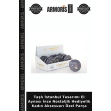 Armoris Taşlı Istanbul Tasarımı El Aynası Ince Nostaljik Hediyelik Kadın Aksesuarı Özel Parça