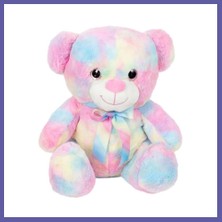 Nida Gökkuşağı Renkli Peluş Ayı 45 cm Nıda