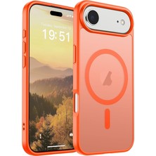 Universal Magsafe Uyumlu Manyetik iPhone 17/17 Air / 17 Pro / 17 Pro Max Kılıf – Mat Şeffaf Ince Tasarım, Anti-Parmak Izi, Darbe Emici Telefon Kapağı – Turuncu, (Iphone 17 Air)
