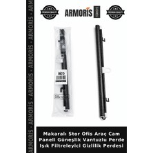Armoris Makaralı Stor Ofis Araç Cam Paneli Güneşlik Vantuzlu Perde Işık Filtreleyici Gizlilik Perdesi