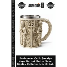 Armoris Paslanmaz Çelik Şovalye Kupa Bardak Kahve Sever Günlük Kullanım Içecek Kabı