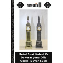 Armoris Metal Saat Kulesi Ev Dekorasyonu Ofis Objesi Duvar Süsü