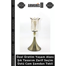 Armoris Özel Üretim Yaşam Alanı Şık Tasarım Zarif Seçim Üstü Cam Şamdan Tekli