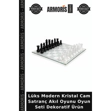 Armoris Lüks Modern Kristal Cam Satranç Akıl Oyunu Oyun Seti Dekoratif Ürün