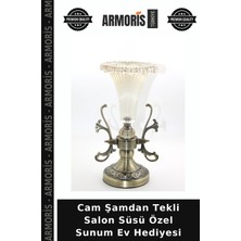 Armoris Cam Şamdan Tekli Salon Süsü Özel Sunum Ev Hediyesi