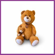 Bezos 62518 100 cm Yavrulu Ayı Peluş Atg