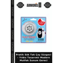 Armoris Pratik Sök Tak Çay Süzgeci – Yıldız Tasarımlı Modern Mutfak Sunum Gereci