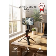 Tr Tripod Çok Amaçlı 360 Derece Kumandalı Selfie Çubuğu L10 Siyah