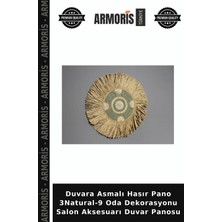 Armoris Duvara Asmalı Hasır Pano 3natural-9 Oda Dekorasyonu Salon Aksesuarı Duvar Panosu