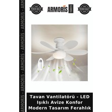 Armoris Tavan Vantilatörü - LED Işıklı Avize Konfor Modern Tasarım Ferahlık