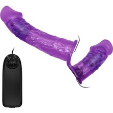 OEM Lilitushop Belden Bağlamalı Çift Taraflı Titreşimli Strapon Dildo BDM2260
