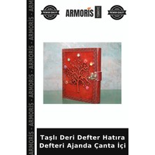 Armoris Taşlı Deri Defter Hatıra Defteri Ajanda Çanta Içi