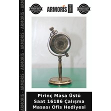 Armoris Pirinç Masa Üstü Saat 16186 Çalışma Masası Ofis Hediyesi