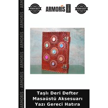 Armoris Taşlı Deri Defter Masaüstü Aksesuarı Yazı Gereci Hatıra