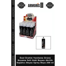 Armoris Özel Üretim Yenileme Ürünü Boyama Seti Hobi Boyası Akrilik Kapatıcı Beyaz Sprey Boya 200 ml