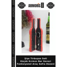 Armoris Şişe Tirbuşon Seti Küçük Kırmızı Bar Gereci Fonksiyonel Araç Sofra Düzeni