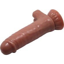 OEM Lilitushop Yeni Nesil Çift Katmanlı 18,5 cm Belden Bağlamalı Realistik Titreşimli Dıldo BDM8101B