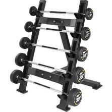 BR17D Tek Taraflı Barbell Rafı-5 Li Düz Barbell Seti