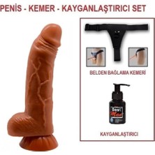 OEM Lilitushop Yeni Nesil Çift Katmanlı Belden Bağlamalı 18 cm Realistik Dildo BDM8102NB